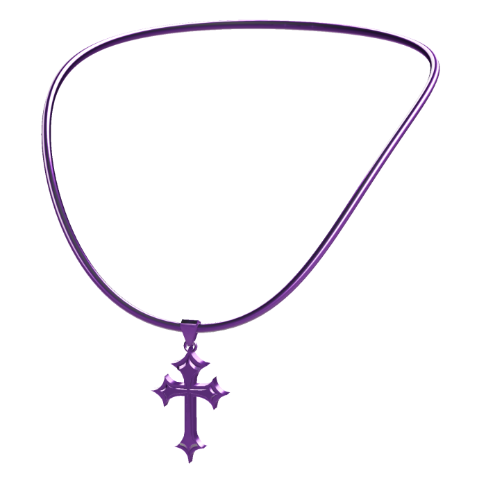 -',ৎ Purple Y2K Cross Necklace (3.0)