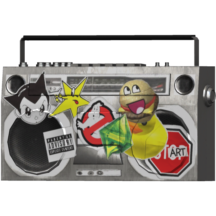 y2k stickerbomb boombox shoulder (L)
