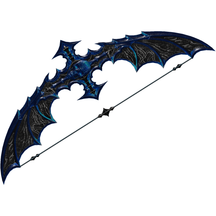 Skullbound Blue Goth Reaper Bow