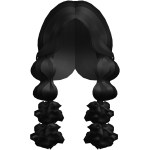 Jolly Fluffy Long PigTails in Black