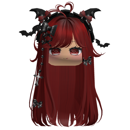 Vamp Straight  Hair w/Headband (Red)