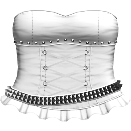 Gothic Studded Belt Dress in White Roblox item