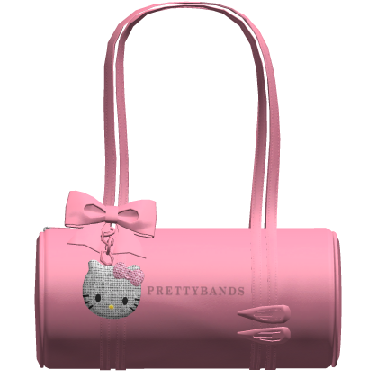 Dusty Pink Kitty Charm Bow Duffle Bag Pretty Purse