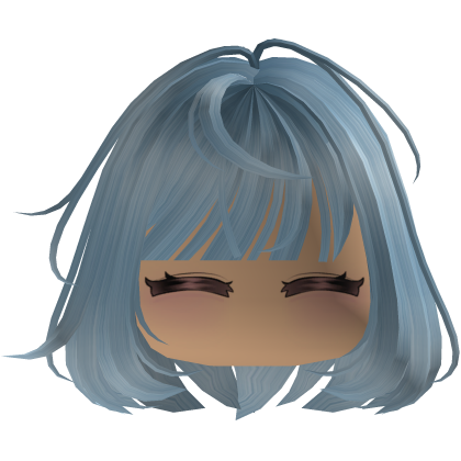 Cute emo y2k hair fluffy (light blue)