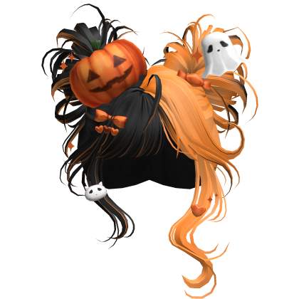 Spooky Halloween Pumpkin Buns  (Black&Orange)