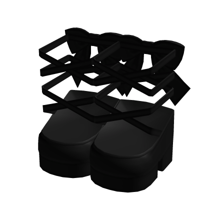 ꒰♡꒱ kawaii black ballerina platform ribbon heels