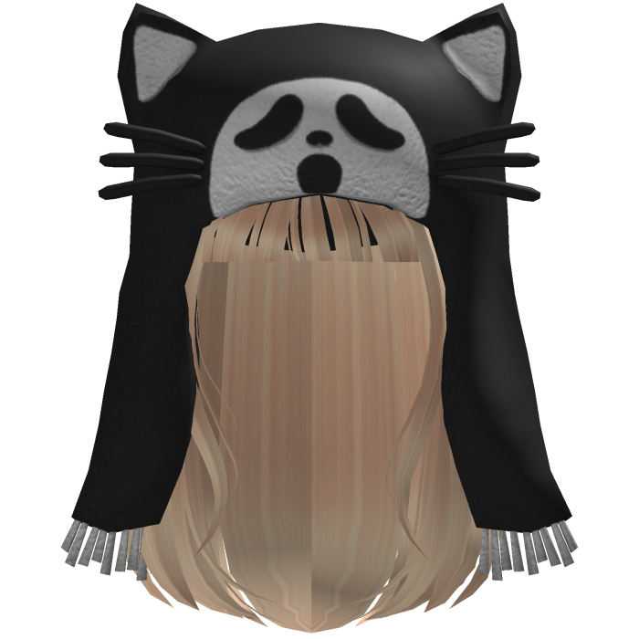 Halloween Ghost Cat Beanie w/ Blonde Hair