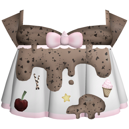 vanilla icecream choco drizzle babydoll dress
