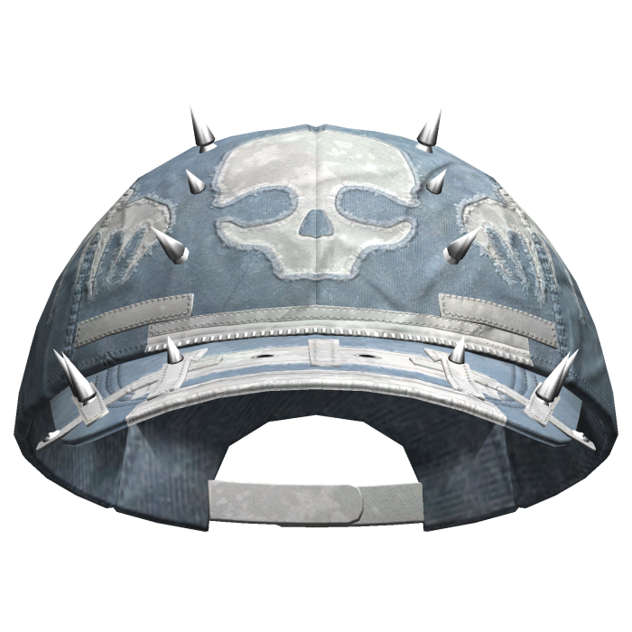 Punk Skeleton Pierced Cap Blue&White