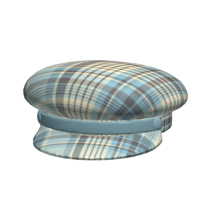 Cute Blue Neapolitan Plaid Beret Hat