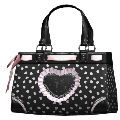 Vintage Gyaru Heart Ribbon Bag 2000s Pink Black | Roblox Item