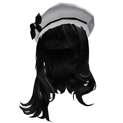 Igari Swirls w/ Bow Charm Beret (Black) Roblox item