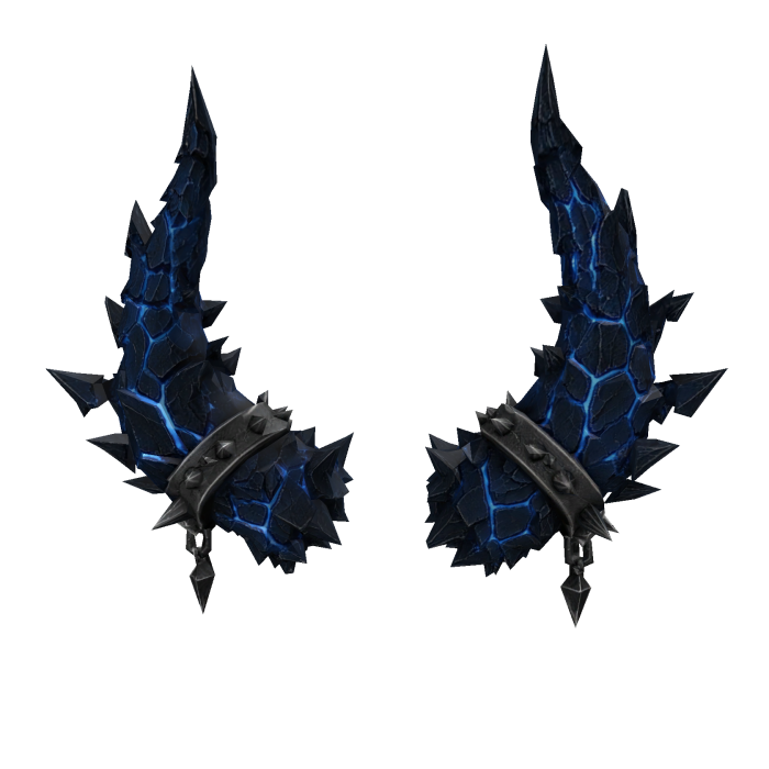 Cracked Blue Demon Chained Horns