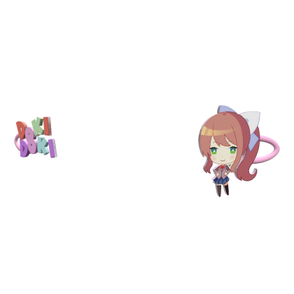 ♡ : monika doki doki hair clip  Roblox item
