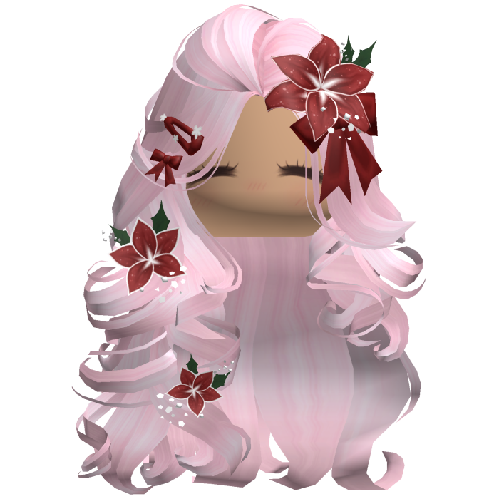 ♡ Christmas Blowout w/ Flowers (Pink)