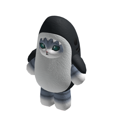 Shark Cat Suit - Gray Plush