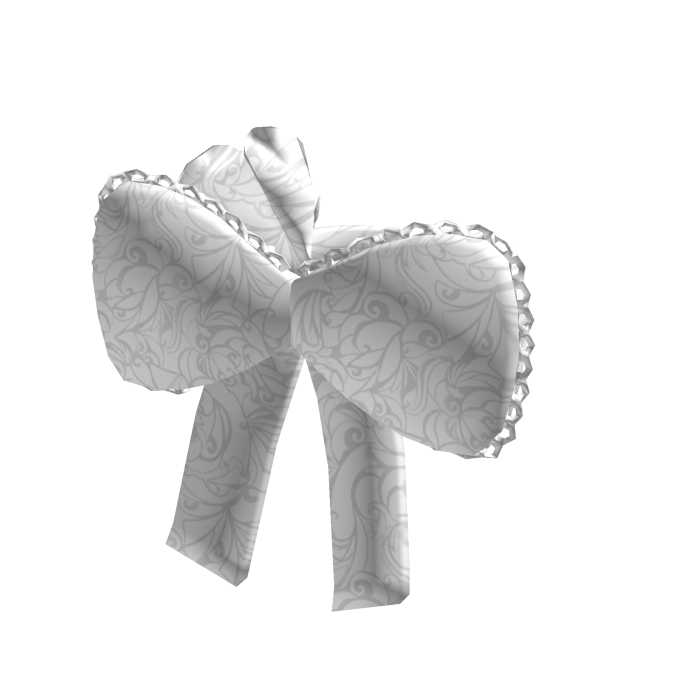 White Bow with a Rose