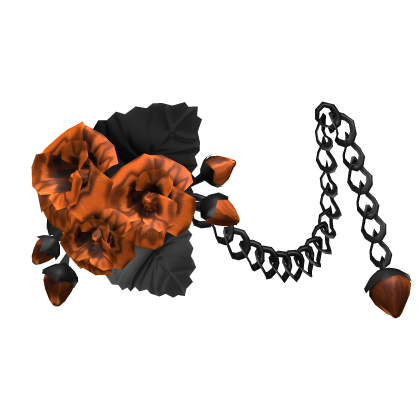 3.0 Orange Black Halloween Rose Flower Waist Chain