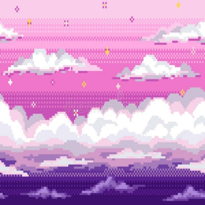 Cute pixel pink clouds Roblox decal