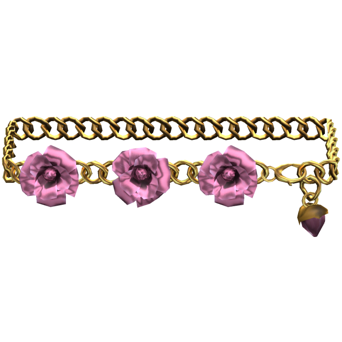 1.0 Pink Gold Rose Flower Floral Waist Chain Belt
