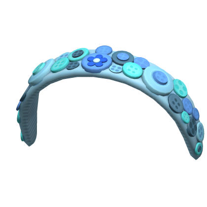 Cute Preppy Blue Button Decora Headband Roblox item