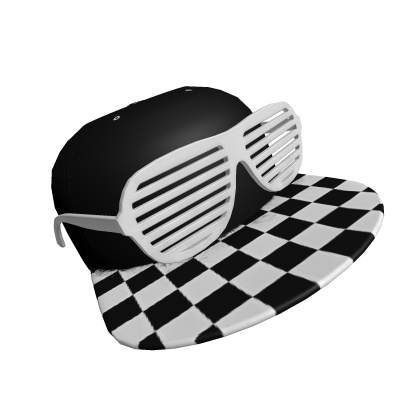 White Checkered Scene Cap w/ Shuttershades