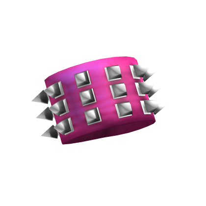 Right Emo Gothic Spiked Stud Bracelets (Hot Pink) thumbnail