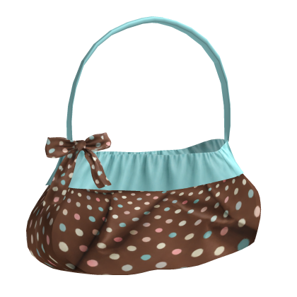 Brown & Teal Dainty Cute Polka Dot Gyaru Purse