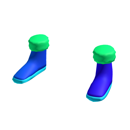 Pastel Boots With Green Fur
