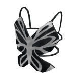 Cute black and White butterfly y2k top