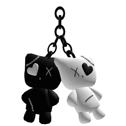 matching emo cat duel keychain