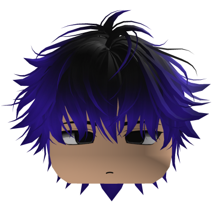 Cute Y2K emo black purple hair