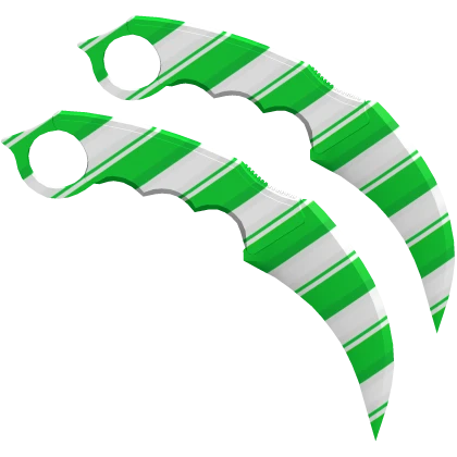 Dual Karambits: Green Candy Cane | Roblox Item - Rolimon's