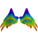 Oversized Rainbow Angel Wings