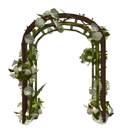 Cottagecore Rose Flower Nature Wooden Arch (White) Roblox item