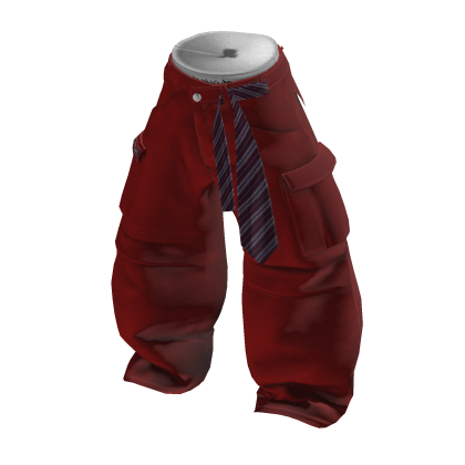 💗Y2K OVERSIZED ASYMMETRIC CARGO PANTS_RED thumbnail