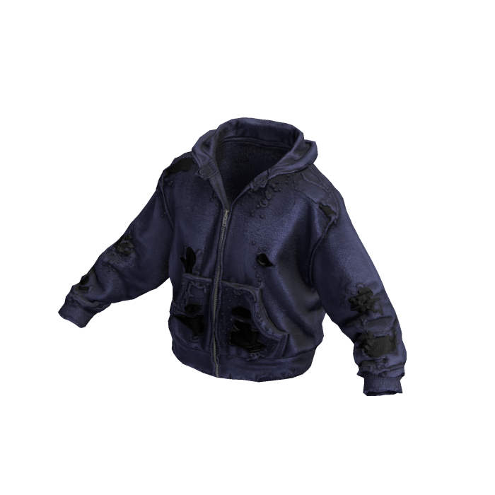 Navy Thrashed Vintage Oversized Hoodie