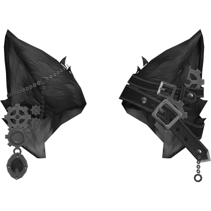 Gothic Steampunk Belted Kitty Ears