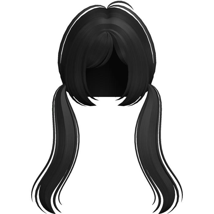 ♡︎ : low cute pigtails in black ♡