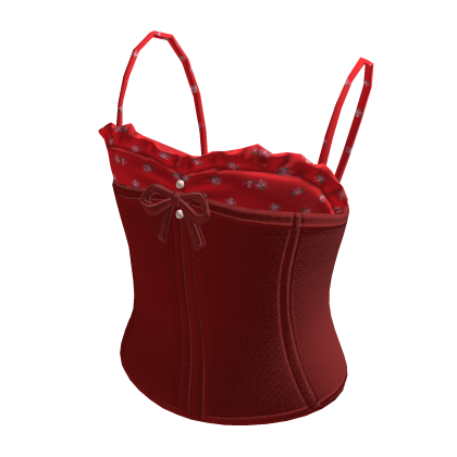 Corset Top with Bow (Red)