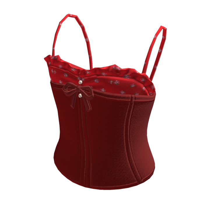 Corset Top with Bow (Red)