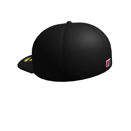 Black Angled Backwards Fitted Cap