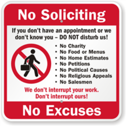 No soliciting sign Roblox decal