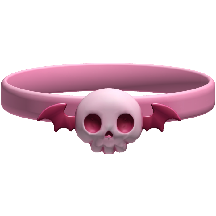 pink skull bat halloween thick choker