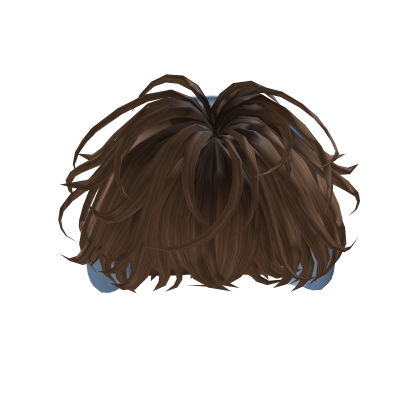 Fluffy Brown Hair with Blue Headphones
