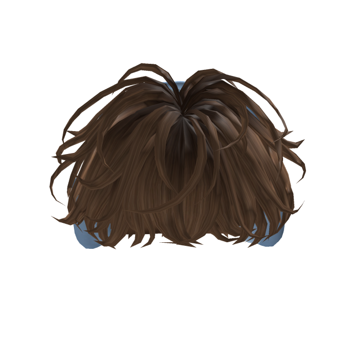 Fluffy Brown Hair with Blue Headphones