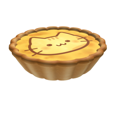 Kawaii Kitty Egg Tart Mouth Cute Pastry Snack