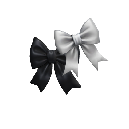 black white emo vkei cutesy hair bows Roblox item
