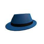 Blue Shiny Fedora