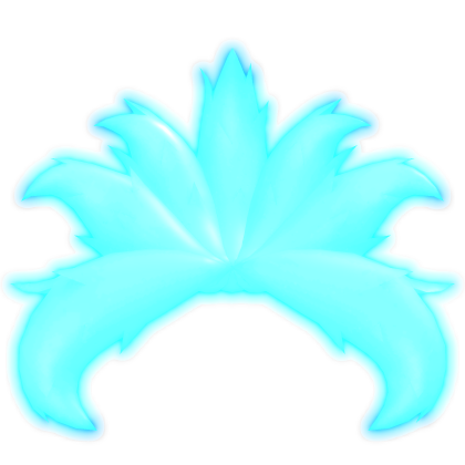 Blue Glowing Seven Flame Kitsune Tails